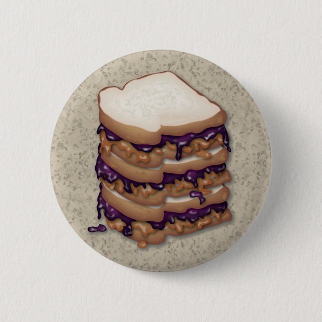 Peanut Butter and Jelly Sandwiches Button (Front)