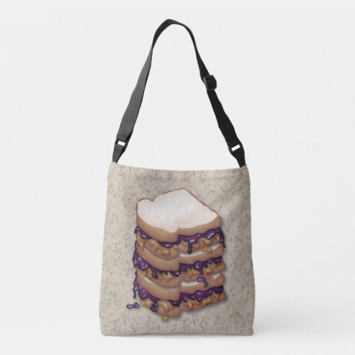 Peanut Butter and Jelly Sandwiches Crossbody Bag