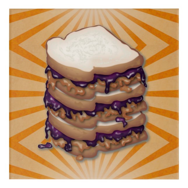 Peanut Butter and Jelly Sandwiches Glossy Poster Acrylic Print (Front)