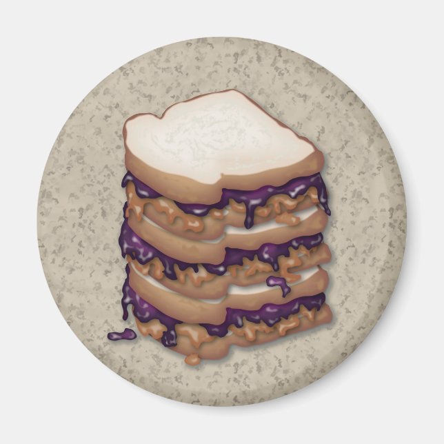 Peanut Butter and Jelly Sandwiches Magnet (Front)