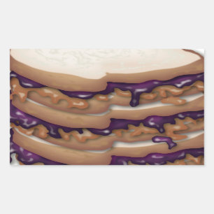 Peanut Butter and Jelly Sandwiches Rectangular Sticker