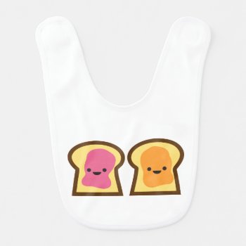 Peanut Butter And Jelly Toast Friends Baby Bib by imaginarystory at Zazzle
