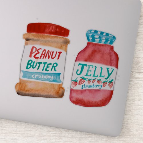Peanut Butter and Jelly Watercolor Sticker