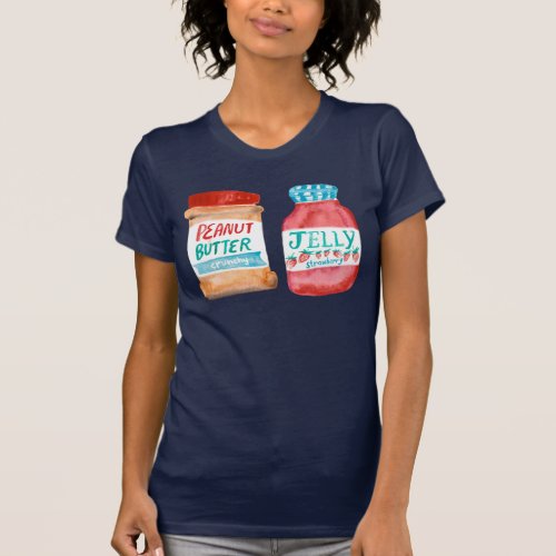 Peanut Butter and Jelly Watercolor T_Shirt