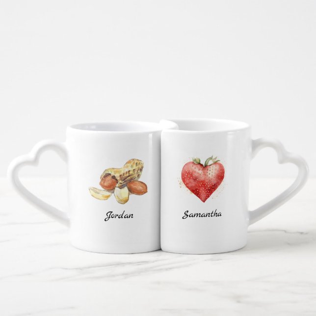Peanut Butter and Jelly You Complete Me Coffee Mug Set (Front Nesting)
