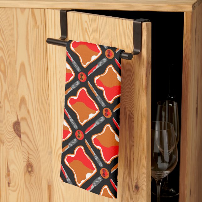 Peanut Butter and Strawberry Jam Seamless Patter Towel (Thirds Fold)