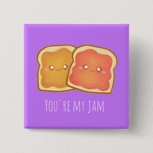 Peanut Butter And Strawberry Jelly Toast Button (Front)