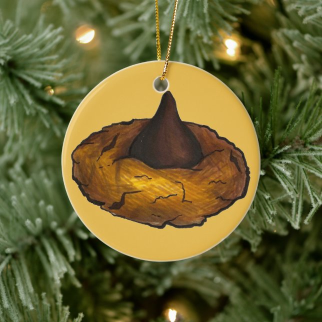 Peanut Butter Blossom Chocolate Cookie Bake Sale Ceramic Ornament (Tree)