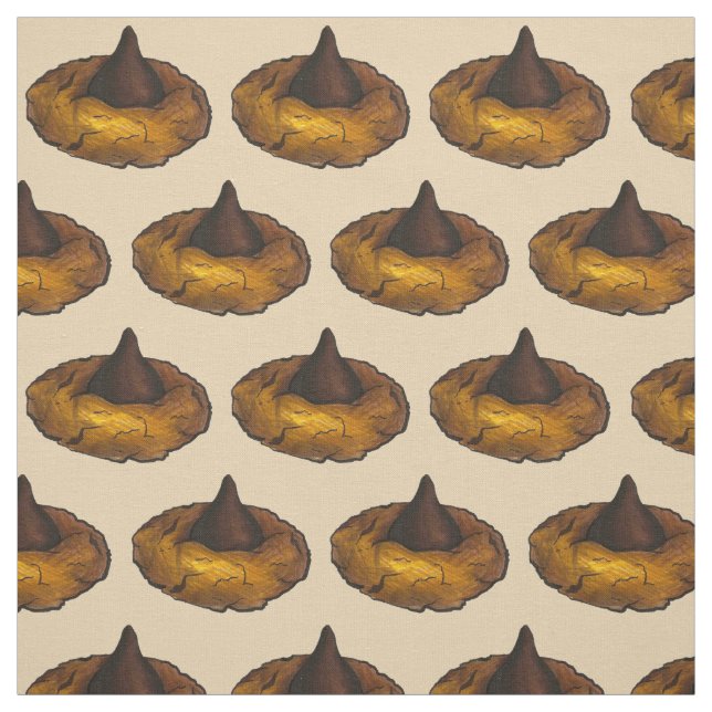 Peanut Butter Blossom Chocolate Cookie Food Baking Fabric (Swatch)