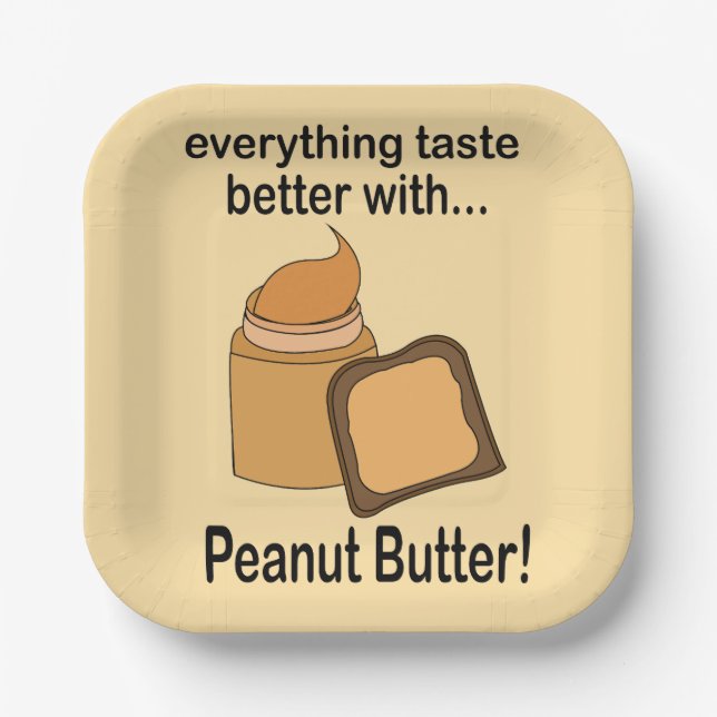 Peanut Butter Bread Food Cute Party Paper Plates (Front)
