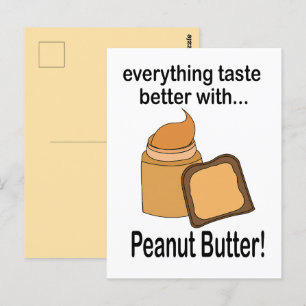 Peanut Butter Bread Food Cute Postcard