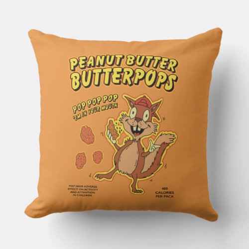 Peanut Butter Butterpops Throw Pillow