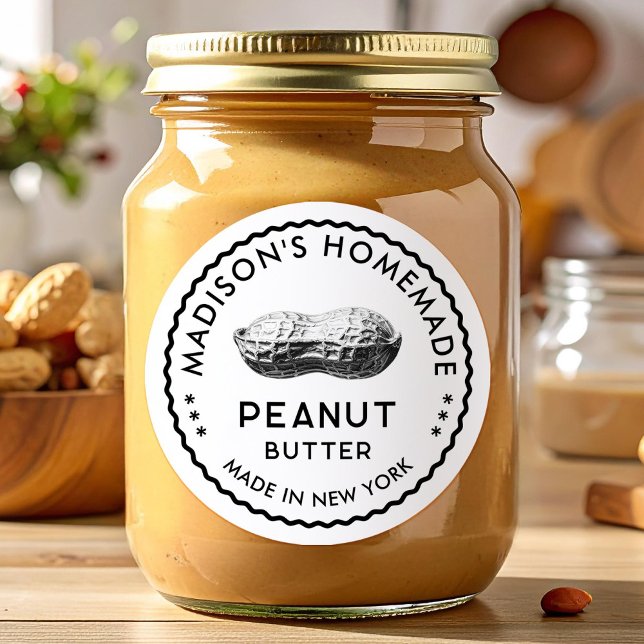 Peanut butter canning classic round sticker (Creator Uploaded)