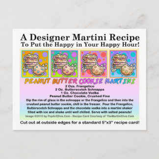 Peanut Butter Cookie Martini Recipe Card Postcard