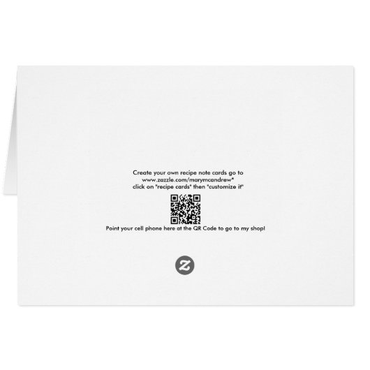 Peanut Butter Cookie Recipe Card (Back Horizontal)