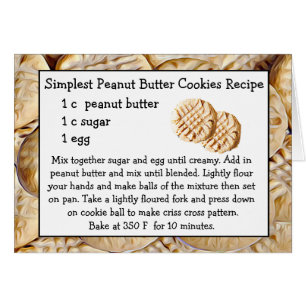 Peanut Butter Cookie Recipe Card