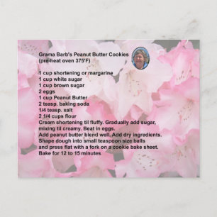 Peanut Butter Cookie Recipe Postcard