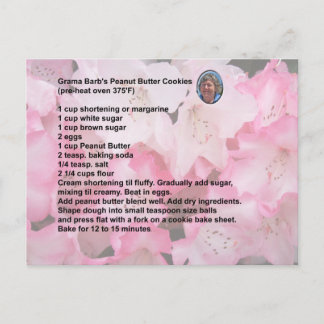 Peanut Butter Cookie Recipe Postcard