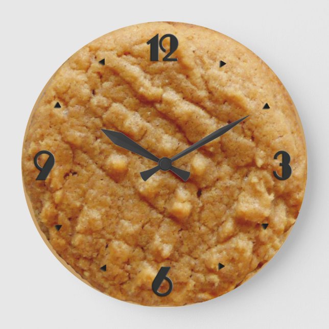 Peanut Butter Cookie, Tan Large Clock (Front)