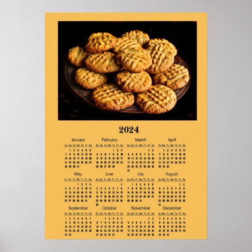 Peanut Butter Cookies 2024 Calendar Poster