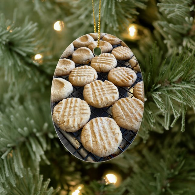 Peanut Butter Cookies Ceramic Ornament (Tree)