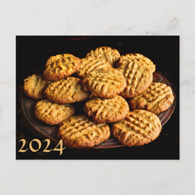 Peanut Butter Cookies with 2024 Calendar on Back 