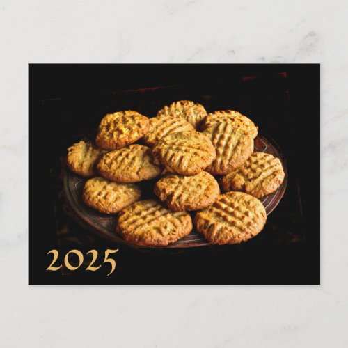 Peanut Butter Cookies with 2025 Calendar on Back   Postcard