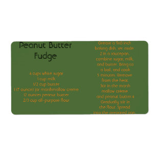 Fudge Shipping Address Return Labels Zazzle Peanut Er Fudge Ii Label