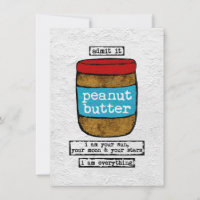 Peanut Butter Greeting Card - Funny Food