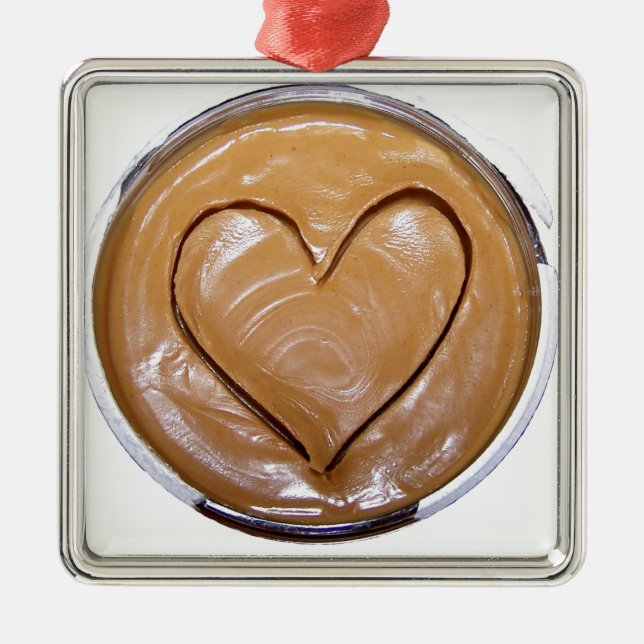 Peanut Butter Heart Metal Ornament (Front)