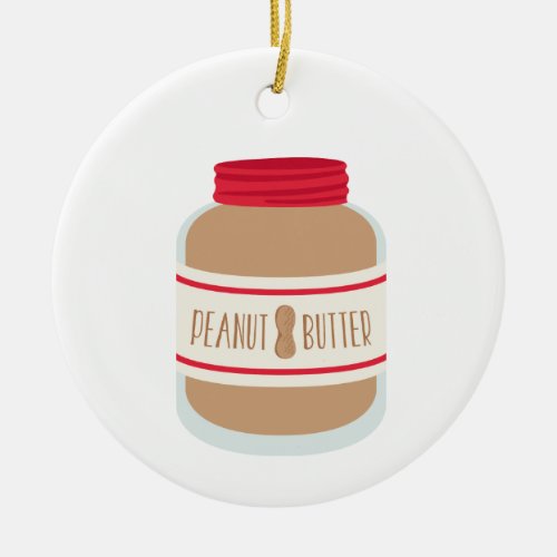 Peanut Butter Jar Ceramic Ornament