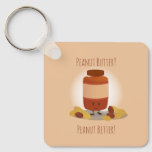 Peanut Butter Jar Nuts Cute Food Illustration Keychain at Zazzle
