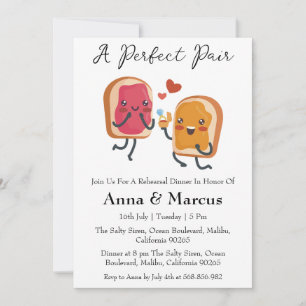 Peanut Butter Jelly a perfect pair bridal dinner Invitation
