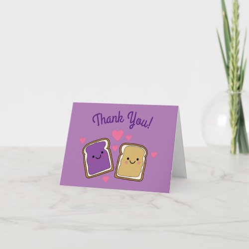 Peanut Butter Jelly Birthday Party PBJ Thank You Card