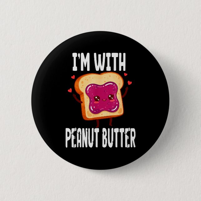 Peanut Butter Jelly Matching Couples Halloween Fun Button (Front)