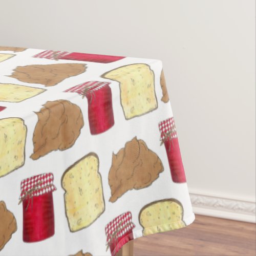 Peanut Butter Jelly Sandwich Bread Lunchtime Food Tablecloth