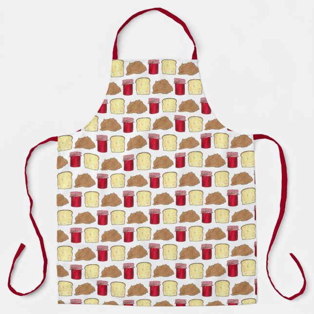 Peanut Butter Jelly Time PB&J Sandwich Bread Jam Apron (Front)