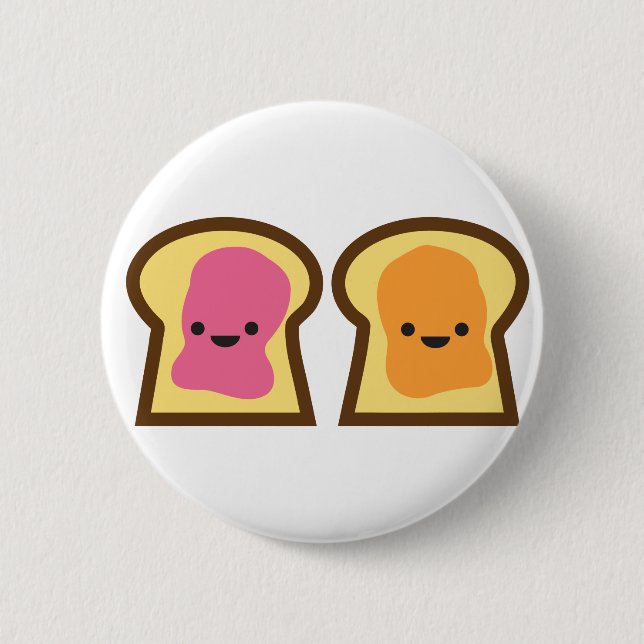 Peanut Butter Jelly Time! Pinback Button (Front)