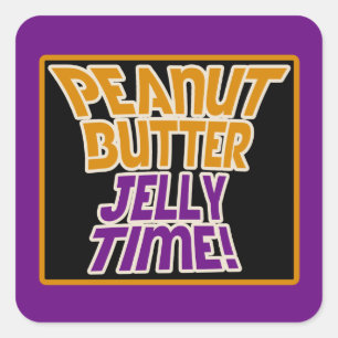 Peanut butter jelly time square sticker