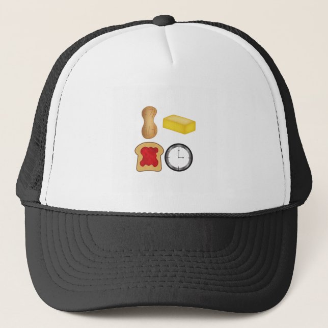Peanut Butter Jelly Time! Trucker Hat (Front)