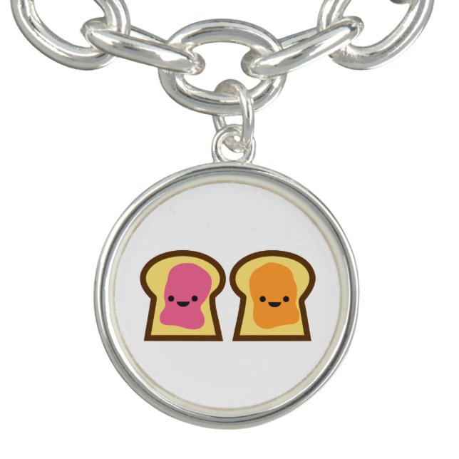 Peanut Butter & Jelly Toast Friends Charm Bracelet (Design)