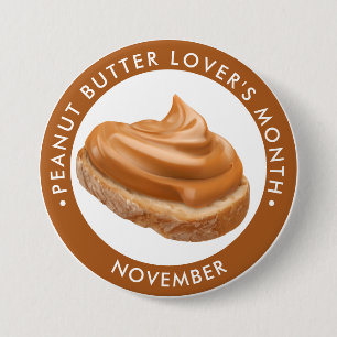 Peanut Butter Lover’s Month, peanut butter toast Button