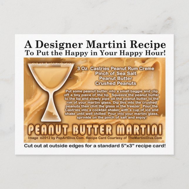 Peanut Butter Martini Recipe Postcard (Front)
