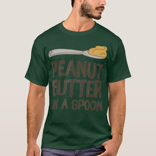 Peanut Butter on a Spoon Peanut Butter Lovers T-Shirt (Front)