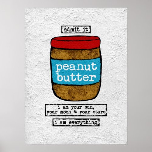 Peanut Butter Poster Art Print _ Funny Food