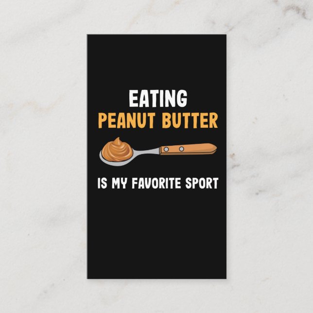 Peanut Butter Spoon Breakfast Favorite Sport Food Business Card (Front)