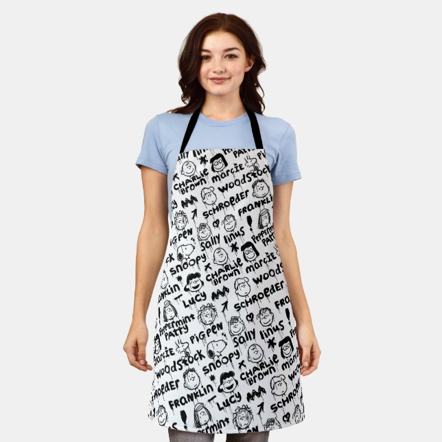 Peanut Characters Graffiti Pattern Apron (Worn)