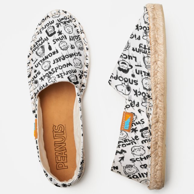 Peanut Characters Graffiti Pattern Espadrilles (Side)
