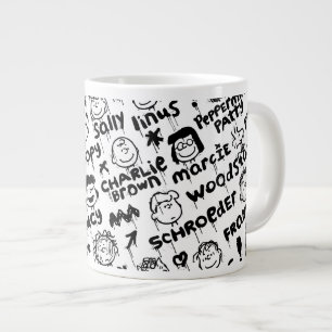 Peanut Characters Graffiti Pattern Giant Coffee Mug