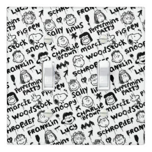 Peanut Characters Graffiti Pattern Light Switch Cover